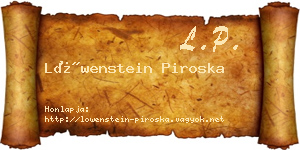 Löwenstein Piroska névjegykártya